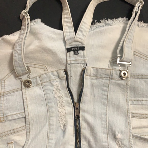 Distressed Denim Overalls - Picture 5 of 5